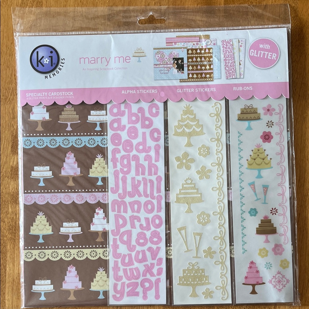 Marry Me Scrapbook Set - Brown, Pink, Gold
